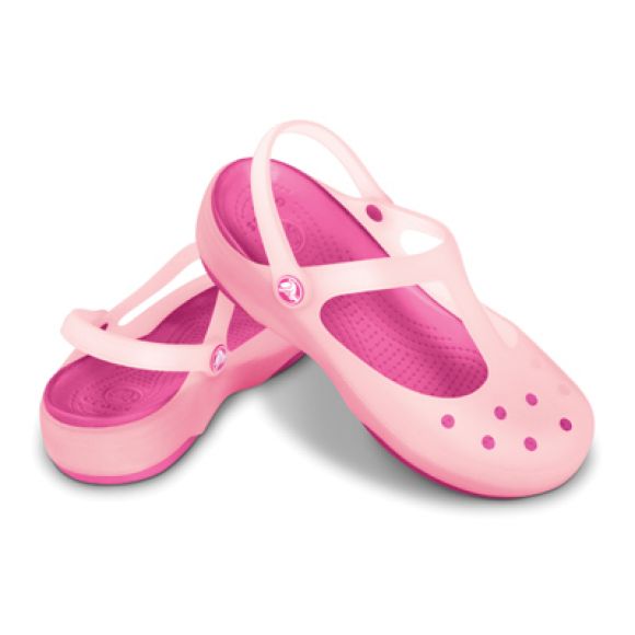 รองเท้า Crocs รุ่น Carlie Mary Jane สีขาว พื้นชมพู  