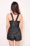 jumpsuit สีดำ ลายดาว