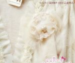 พร้อมส่ง  Knit & Co. เสื้อคลุมประดับดอกไม้  สีครีม
