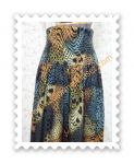 กระโปรงวินเทจ (Vintage) ลายเสื้อโทนเขียวขี้ม้า ทรงเอวสูงเข้ารูป สวยมากค่ะ