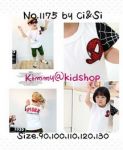เสื้อแขนสั้นสีขาวแต่งแขนลาย spiderman