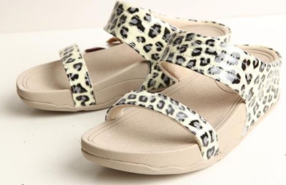 fitflop walkstar slide-leopard printing beige