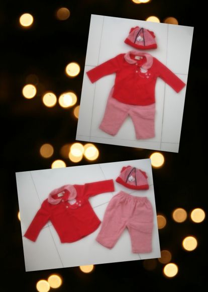ชุดเซ็ทสีแดงเสื้อ กางเกง + หมวก มือสองสภาพใหม่เอี่ยม ชุดเซ็ทสีแดงเสื้อ กางเกง + หมวก มือสองสภาพใหม่เอี่ยม