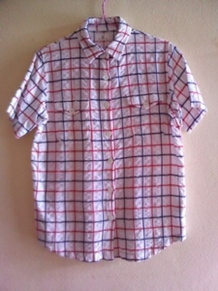เสื้อเชิ๊ตลายสก็อต อก 32-36 นิ้ว ยาว 26 นิ้ว