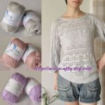 พร้อมส่ง  ไหมพรม Silk Cotton (5203 - ฟ้าอ่อน)