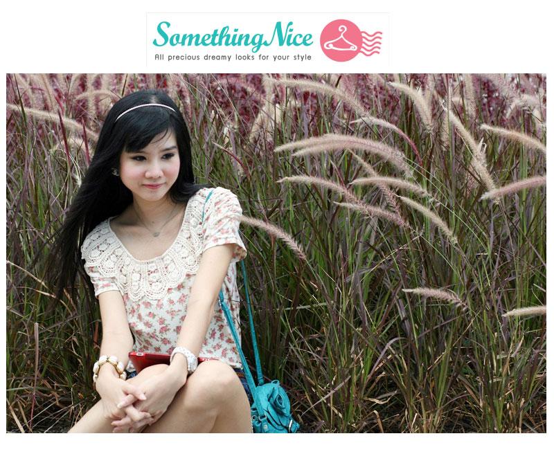 Happy Time ? Melody in Garden  เสื้อผ้ายืดเนื้อนิ่มลายดอกไม้แสนหวาน