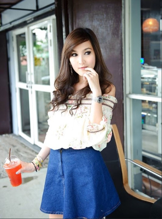 เสื้อเปิดไหล่ สไตล์หวานแบบสาวบ้านไร่