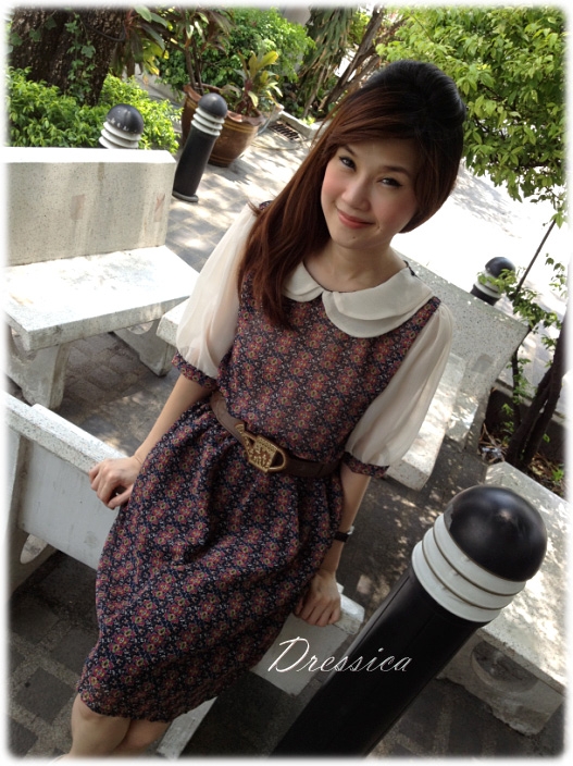 เดรสผ้าชีฟองเนื้อดีลายไทยๆ โทนม่วงเข้ม เดรสผ้าชีฟองเนื้อดีลายไทยๆ โทนม่วงเข้ม