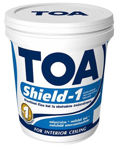 สีน้ำทาฝ้าเพดานยี่ห้อ TOA SHIELD 1 #E777 ขนาด5GL สีน้ำทาฝ้าเพดานยี่ห้อ TOA SHIELD 1 #E777 ขนาด5GL