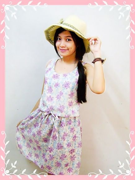 Sale!! dress1029 ชุดเดรสแฟชั่น/เดรสสั้นลายดอกไม้ โทนสีม่วง