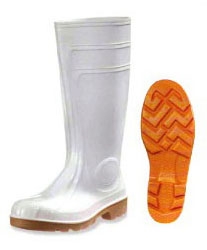 75/S4 รองเท้าบู๊ทนิรภัย PVC/NITRILE สีขาว หัวเสริมเหล็ก