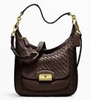 COACH KRISTIN WOVEN LEATHER HOBO