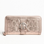 Coach SOHO TEXTURED EMBOSSED LEATHER BUCKLE ZIP AROUND