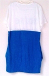 เสื้อผ้าแฟชั่นตัวยาว ผ้ายืด ลาย Noise สีขาว น้ำเงิน