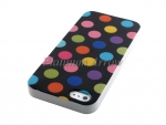 เคส Apple iPhone 5 ผิวกระเป๋าพลาสติก ลายจุดสีสัน
