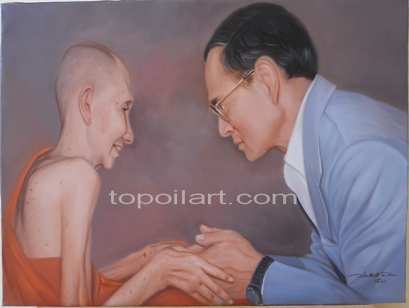 ภาพวาดในหลวงกับหลวงพ่อเกษม ภาพวาดในหลวงกับหลวงพ่อเกษม