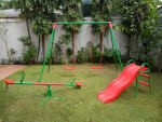 ชิงช้าสนาม สไลเดอร์ไม้ลื่น ไม้กระดก swing set, slider, seesaw