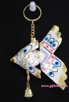 ปลาตะเพียนพวงกุญแจ 3"x3.5" กระดิ่ง 1 (หางหยัก) แบบ 1_Key Ring Fish 3"x3.5" 1 Bel