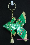 ปลาตะเพียนพวงกุญแจ 3"x3.5" กระดิ่ง 1 (หางหยัก) แบบ 1_Key Ring Fish 3"x3.5" 1 Bel