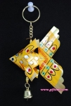 ปลาตะเพียนพวงกุญแจ 3"x3.5" กระดิ่ง 1 (หางหยัก) แบบ 1_Key Ring Fish 3"x3.5" 1 Bel