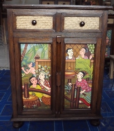 ตู้งานเพ้นท์ลาย ขนาด 65x35x85 cm.