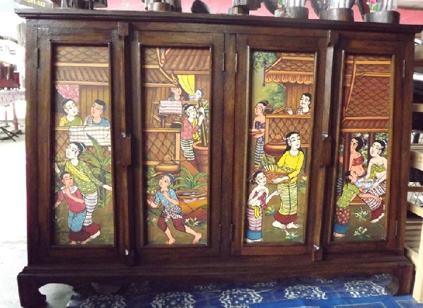 ตู้โชว์ 4 บาน ขนาด 115x40x90 cm.