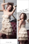 (พร้อมส่ง)เดรสใส่ออกงานกลางคืน เซ็กชี่ สีครีมทอง