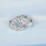 ต่างหูทองคำขาวดีไซร์สุดหรู 18K Gold Filled ประดับเพชร CZ เปล่งประกาย