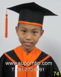 หมวกบัณฑิตน้อยสีส้ม(ครุยเด็กอนุบาลพร้อมหมวก)ตามงบลูกค้า 081-870-9091