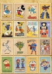 โปสการ์ดการ์ตูนยอดฮิตตั้งแต่อดีตจนถึงปัจจุบัน 1 เซ็ตมี 32 แผ่น ดีไซน์แนววินเทจ น
