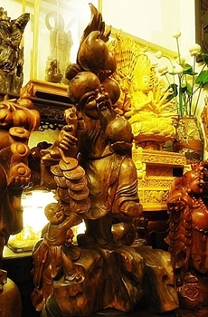 ไม้แกะสลักเทพซิ่ว (เทพแห่งอายุยืนยาว)