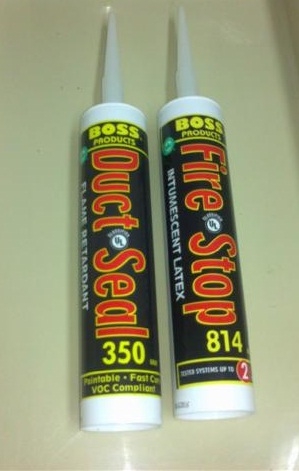 Boss 350อะคริลิคและBoss 814 ซิลิโคนสูตรไม่ลามไฟและสูตรกันไฟ สำหรับอุดร่อง รอยต่อ