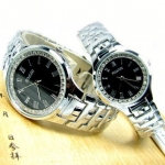 พิเศษขายคู่กัน นาฬิกาแบรนด์ญี่ปุ่นนำเข้า SINOBI ประดับคริสตัลแท้ นาฬิกาคู่รัก สว