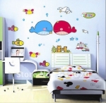 wall-sticker ปลาวาฬคู่ 33*68 cm.