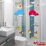 wall-sticker ปลาวาฬคู่ 33*68 cm.