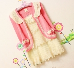 พร้อมส่ง  - Knit & co เสื้อคลุมคอตุ๊กตา สีชมพู