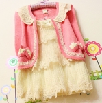 พร้อมส่ง  - Knit & co เสื้อคลุมคอตุ๊กตา สีชมพู