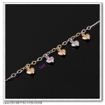 สร้อยข้อเท้าทอง ทองคำขาว 18k gold filled ห้อยหัวใจดีไซน์น่ารั