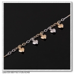 สร้อยข้อเท้าทอง ทองคำขาว 18k gold filled ห้อยหัวใจดีไซน์น่ารั