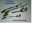 ช้อนคาวส้อมคาวสแตนเลส,Dinner Spoon,Dinner Fork,รุ่น 909 Bangkok Bridge,Stainless