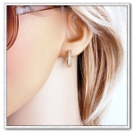 ต่างหูห่วงทองคำ 18k gold filled ประดับเพชร CZ เกรดพรีเมี่ยม สวยเรียบหรู
