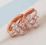 ต่างหูทอง 9k gold filled แบบห่วงดีไซน์ไม้กางเขนประดับเพชร CZ เปล่งประกาย น่ารักมากๆ ค่ะ