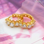 ต่างหูทองคำ 18k gold filled ประดับเพชร CZ เปล่งประกาย สวยมากค่ะ