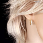 ต่างหูทองคำ 18k gold filled ประดับเพชร CZ เปล่งประกาย สวยมากค่ะ
