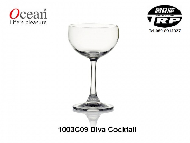 แก้วแชมเปญ,ซอสเซอร์,Saucer Champagne,รุ่น 1003C09,Diva,ขนาด 8 1/4oz. 148 ml,กว้า