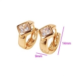 ต่างหูทองคำแบบห่วง 18k gold filled ประดับเพชร CZ ดีไซน์เก๋ ของจริงสวยมากค่ะ