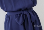 พร้อมส่ง ชุดกระโปรงสี Sapphire สองชั้น เอวโบว์
