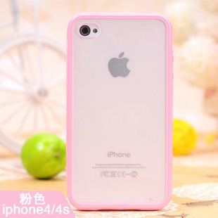 เคสแข็ง ขอบซิลิโคนขุ่น สีชมพู (ไอโฟน4/4s) เคสแข็ง ขอบซิลิโคนขุ่น สีชมพู (ไอโฟน4/4s)