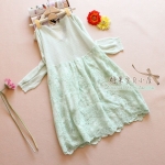 พร้อมส่ง เสื้อ Knit & Co  ปกลูกไม้ประดับมุก ล่างลูกไม้รี