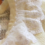 พร้อมส่ง เสื้อ Knit & Co  ปกลูกไม้ประดับมุก ล่างลูกไม้รี